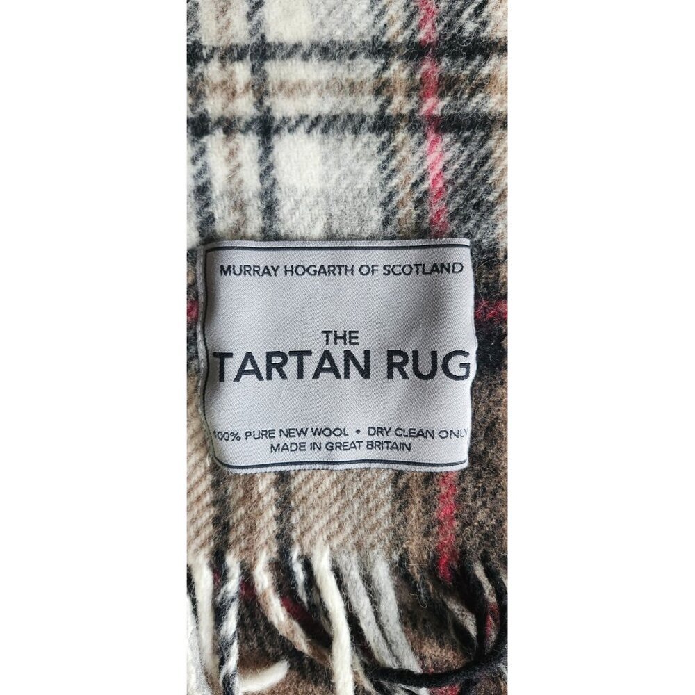 The Tartan Rug 100% Pure New Wool Plaid Blanket Throw 58x50 Made in Britain - Picture 5 of 6